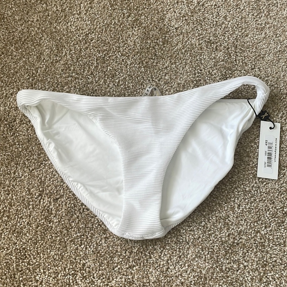 Vitamin A xs white ribbed swim bottom